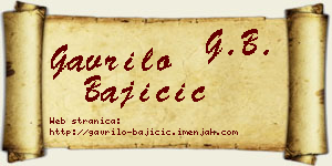 Gavrilo Bajičić vizit kartica